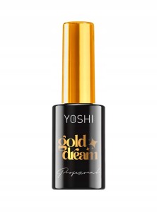 Yoshi Top No Wipe Gold Dream półtransparentny Top ze złote drobinki do lakierów hybrydowych 10ml