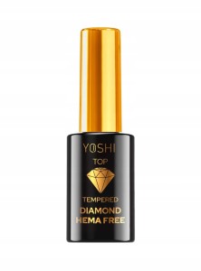 Yoshi Top Tempered Diamond błyszczący TOP do lakierów hybrydowych Hema Free 10ml