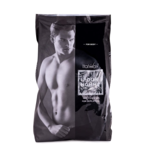 ItalWax Pour Homme Film Wax 1kg - czarny metaliczny wosk twardy w granulkach do depilacji bezpaskowej dla mężczyzn