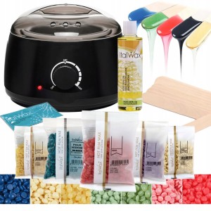 ItalWax Zestaw do depilacji bezpaskowej 5 x wosk twardy + podgrzewacz + preparaty + szpatułki