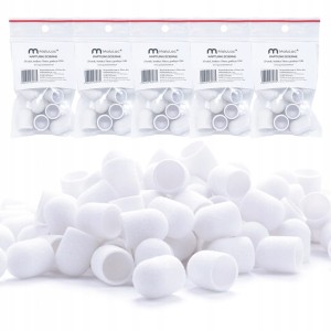 MaluLac kapturki do pedicure 10mm gradacja - 240 50 sztuk białe