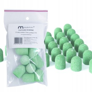 MaluLac kapturki do pedicure 13mm gradacja - 150 10 sztuk zielone