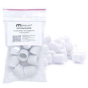 MaluLac kapturki do pedicure 13mm gradacja - 240 10 sztuk białe