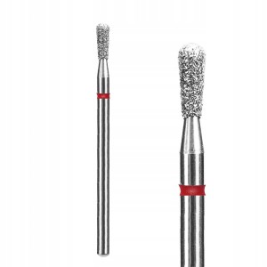 Staleks Expert FA120R023/5 2,3mm/5mm frez diamentowy do skórek i paznokci płomień mini "match" czerwony