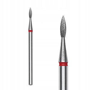 Staleks Expert FA11R018/8 1,8mm/8mm frez diamentowy do skórek i paznokci płomień spiczasty czerwony