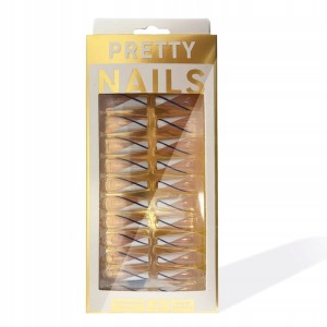 Gotowe tipsy samoprzylepne do przedłużania paznokci Press On Nails Ballerina 12 24 sztuki