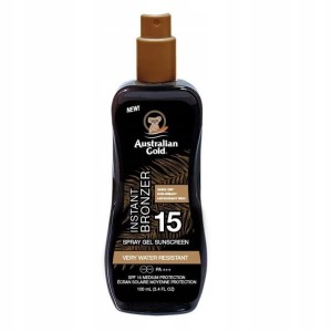 Australian Gold Instant Bronzer SPF 15+ 100ml bronzer spray do skóry wodoodporny żel do opalania