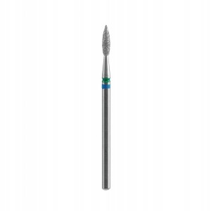 Staleks frez diamentowy duo płomień mini spiczasty do skórek i paznokci FA11BG021/8 niebiesko-zielony 2.1mm 8mm ścieralność średniotwarda