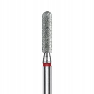 Staleks frez diamentowy walec zaokrąglony do skórek i paznokci FA30R025/10 czerwony 2.5mm 10mm delikatny