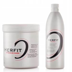 Herfit Pro Zestaw do pielęgnacji włosów farbowanych i suchych z olejem sezamowym - szampon 1000ml + maska 1000ml