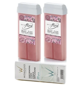Zestaw ItalWax do depilacji - 2x wosk Flex Rose + paski GRATIS
