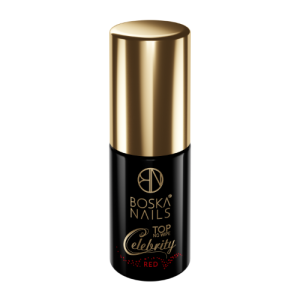 Boska Nails Top No Wipe Celebrity Red Top hybrydowy bez przemywania z czerwonymi drobinkami 6ml