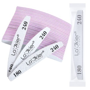 La'kier pilnik do paznokci łódka półksiężyc zebra bezpieczny pakiet gradacja 180/240 20 sztuk