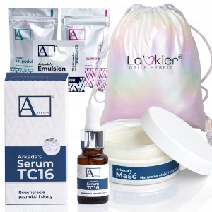 Arkada Zestaw: Serum kolagenowe TC16 11ml + maść regenerująca na popękaną skórę stóp 70g + 3 próbki + worek holo