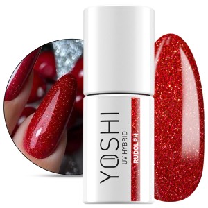 Yoshi Ho Ho Ho 414 Rudolph Brokatowy lakier hybrydowy do paznokci 6ml