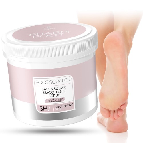 Victoria Vynn Pharm Foot Foot Scraper Wygładzający peeling solno-cukrowy do stóp z kompleksem olejków i masłem Shea 800g