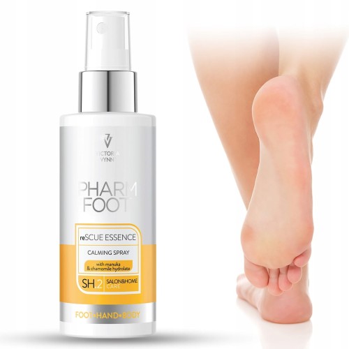 Victoria Vynn Pharm Foot reScue Essence Kojący spray z ekstraktem z miodu manuka i hydrolatem z rumianku do suchej skóry stóp ciała dłoni 150ml