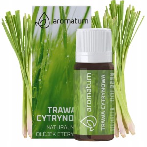 Aromatum Trawa cytrynowa Naturalny olejek eteryczny odświeżający, przeciwzapalny i uspokajający 12ml