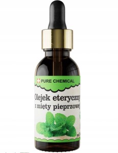 Pure Natura Olejek eteryczny z mięty pieprzowej Naturalny olejek eteryczny poprawia trawienie, leczy ból głowy, mięśni i stawów, poprawia stan skóry 30ml
