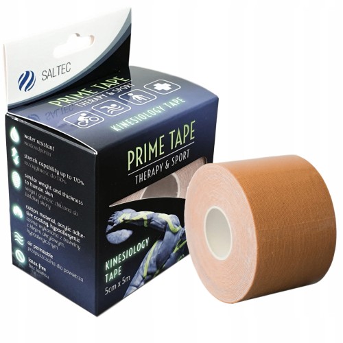 Saltec Prime Tape Profesjonalna taśma do kinesiotapingu plaster taśma sportowa 5cm x 5m cielista