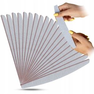 Zestaw do stylizacji paznokci 20x pilnik łódka półksiężyc zebra 100/180