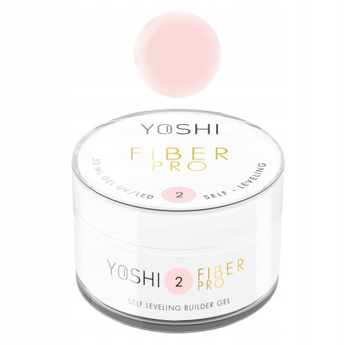Yoshi Fiber Pro No2 50ml Lekko mleczny samopoziomujący żel budujący do paznokci bez TPO