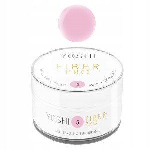 Yoshi Fiber Pro No5 50ml Mlecznoróżowy samopoziomujący żel budujący do paznokci bez TPO