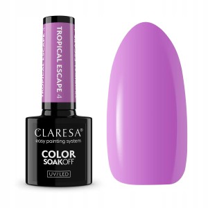 Claresa Tropical Escape 4 neonowy fioletowy wakacyjny lakier hybrydowy do paznokci 5g