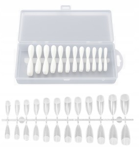 Tipsy żelowe do przedłużania paznokci Soft Gel Tips migdał białe 240 sztuk 12 rozmiarów