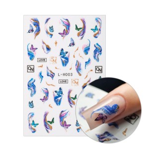 Naklejki samoprzylepne na paznokcie Smoky Nail nr L-H003 efekt dymu motyle