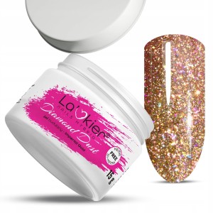 La’kier Diamond Dust Imperial Gold Hipoalergiczny samopoziomujący żel budujący do paznokci z efektem Flash 15g