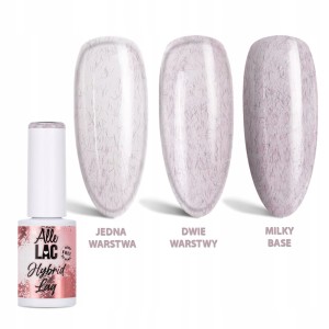 AlleLac Hybrid Lag Gel Polish Pinks Mauve Wool Biało różowy lakier hybrydowy do paznokci z włóknami HEMA/Di-HEMA Free 6g