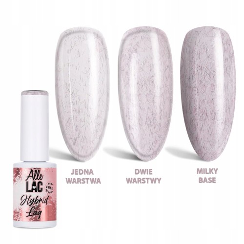 AlleLac Hybrid Lag Gel Polish Pinks Mauve Wool Biało różowy lakier hybrydowy do paznokci z włóknami HEMA/Di-HEMA Free 6g