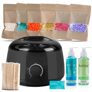 ItalWax Zestaw do depilacji - podgrzewacz Black 100W + 6x wosk twardy 100g + preparat przed i po depilacji + talk + szpatułki