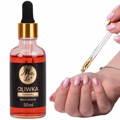 Molly Lac Nail & Cuticle Oil Strawberry Oliwka do pielęgnacji skórek i paznokci o zapachu truskawki z zakraplaczem 50ml