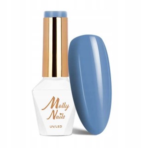 Molly Nails Blue Sky Nr 113 Clear Blue Gel Polish HEMA/Di-HEMA Free Niebieski lakier hybrydowy LED/UV 8g