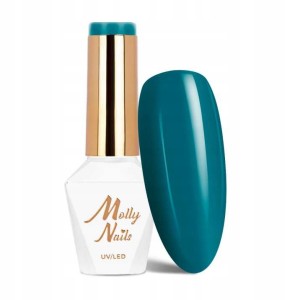 Molly Nails Blue Sky Nr 117 Green Blue Gel Polish HEMA/Di-HEMA Free Niebiesko zielony lakier hybrydowy LED/UV 8g