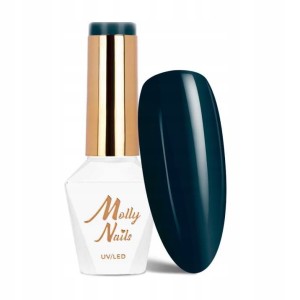 Molly Nails Blue Sky Nr 118 Deep Green Blue Gel Polish HEMA/Di-HEMA Free Niebiesko zielony lakier hybrydowy LED/UV 8g