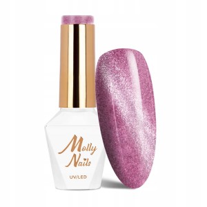 Molly Nails Cat Eye Womanity Nr 443 Amethyst Gel Polish LED/UV HEMA/Di-HEMA Free Fioletowy lakier hybrydowy z efektem kociego oka 8g
