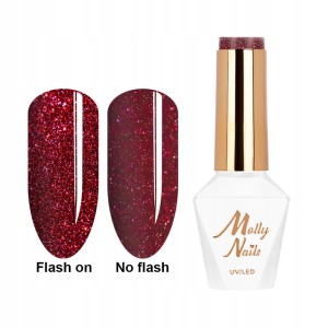 Molly Nails Duo Flashing Lights Nr 605 Deep Desire HEMA/Di-HEMA Free Brokatowy lakier hybrydowy LED/UV Gel Polish 8g