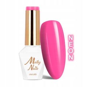 Molly Nails Fancy Fashion 332 Splash Of Pink Neon Gel Polish HEMA/Di-HEMA Free Różowy neonowy lakier hybrydowy LED/UV 8g