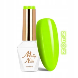 Molly Nails Fancy Fashion 335 Lemonade Neon Gel Polish HEMA/Di-HEMA Free Zielony neonowy lakier hybrydowy LED/UV 8g