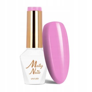 Molly Nails Flamingo 140 Dusty Pink Gel Polish HEMA/Di-HEMA Free Różowy lakier hybrydowy LED/UV 8g