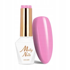 Molly Nails Flamingo 141 Florale Gel Polish HEMA/Di-HEMA Free Różowy lakier hybrydowy LED/UV 8g