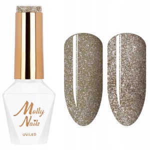 Molly Nails Flashing Lights 3 Nr 611 Honeywood HEMA/Di-HEMA Free Brokatowy lakier hybrydowy LED/UV Gel Polish 8g
