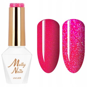 Molly Nails Flashing Lights Neon Nr 644 Hippie Bling HEMA/Di-HEMA Free Brokatowy lakier hybrydowy LED/UV Gel Polish 8g