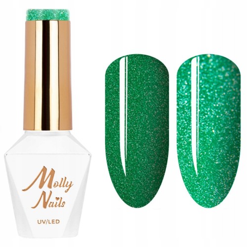 Molly Nails Flashing Lights Neon Nr 646 Botanic Fever HEMA/Di-HEMA Free Brokatowy lakier hybrydowy LED/UV Gel Polish 8g