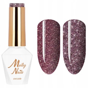 Molly Nails Flashing Lights Nr 560 Demode HEMA/Di-HEMA Free Brokatowy lakier hybrydowy LED/UV Gel Polish 8g