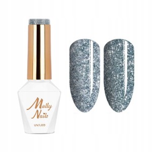 Molly Nails Flashing Lights Nr 567 Bling It Back HEMA/Di-HEMA Free Brokatowy lakier hybrydowy LED/UV Gel Polish 8g