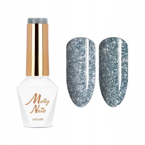 Molly Nails Flashing Lights Nr 567 Bling It Back HEMA/Di-HEMA Free Brokatowy lakier hybrydowy LED/UV Gel Polish 8g